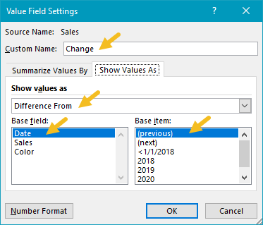 Change field settings