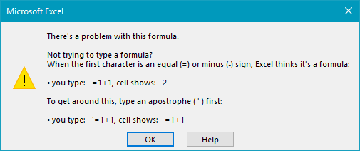 There's a problem with this formula