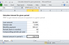 Excel formula: Calculate interest for given period