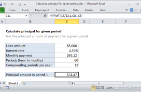 Excel formula: Calculate principal for given period