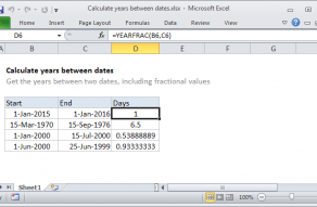 Excel formula: Calculate years between dates
