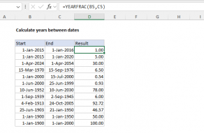 Excel formula: Calculate years between dates