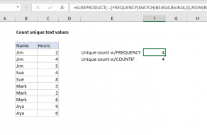 Excel formula: Count unique text values in a range