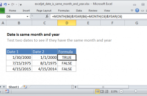 Excel formula: Date is same month and year