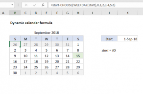 Excel formula: Dynamic calendar grid
