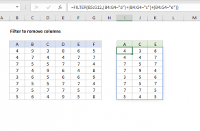 Excel formula: FILTER to remove columns
