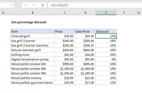 Excel formula: Get percentage discount