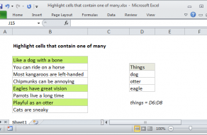 Excel formula: Highlight cells that contain one of many