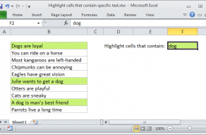 Excel formula: Highlight cells that contain