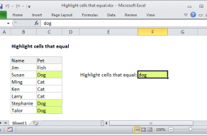 Excel formula: Highlight cells that equal