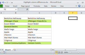 Excel formula: Highlight column differences