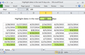 Excel formula: Highlight dates in the next N days