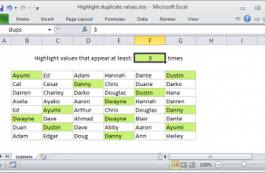 Excel formula: Highlight duplicate values