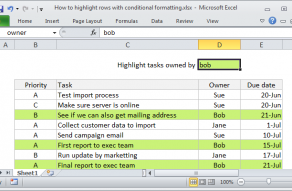 Excel formula: Highlight entire rows