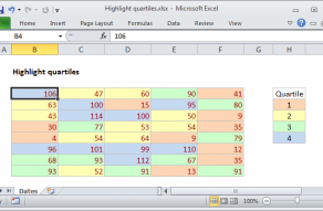 Excel formula: Highlight data by quartile