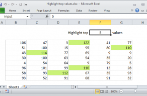 Excel formula: Highlight top values