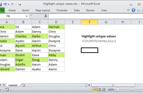 Excel formula: Highlight unique values