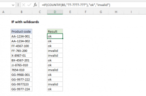 Excel formula: IF with wildcards