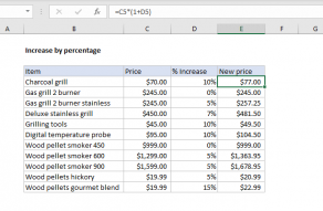 Excel formula: Increase by percentage