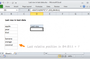 Excel formula: Last row in text data