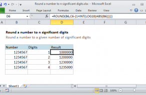 Excel formula: Round a number to n significant digits