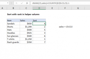 Excel formula: Basic numeric sort formula