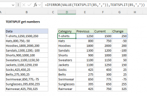 Excel formula: TEXTSPLIT get numeric values