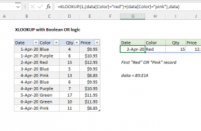 Excel formula: XLOOKUP with Boolean OR logic