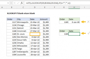Excel formula: XLOOKUP return blank if blank
