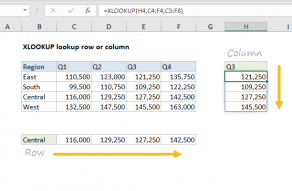 Excel formula: XLOOKUP lookup row or column
