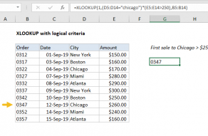 Excel formula: XLOOKUP with logical criteria