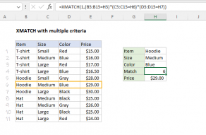 Excel formula: XMATCH with multiple criteria