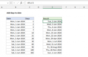 Excel formula: Add days to date