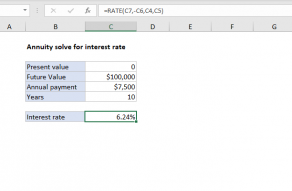 Excel formula: Annuity solve for interest rate