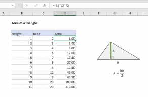 Excel formula: Area of a triangle