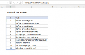 Excel formula: Automatic row numbers