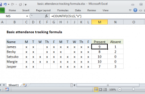Excel formula: Basic attendance tracking formula