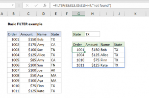 Excel formula: Basic filter example