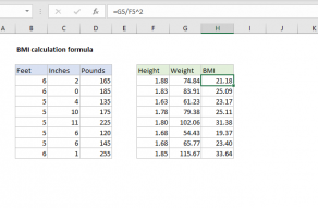 Excel formula: BMI calculation formula