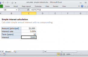 Excel formula: Calculate simple interest