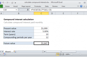 Excel formula: Calculate compound interest