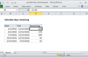 Excel formula: Calculate days remaining