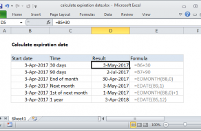 Excel formula: Calculate expiration date