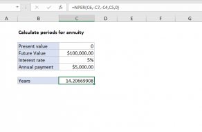 Excel formula: Calculate periods for annuity