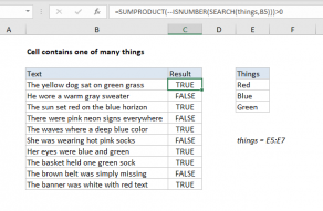 Excel formula: Cell contains one of many things