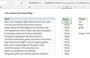 Excel formula: Cell contains all of many things