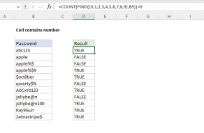 Excel formula: Cell contains number