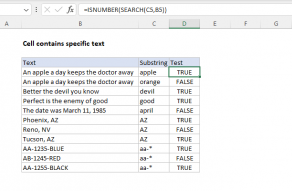 Excel formula: Cell contains specific text