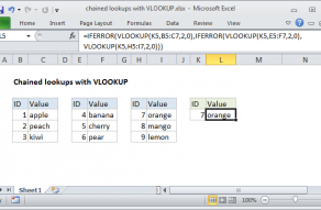 Excel formula: Multiple chained VLOOKUPs