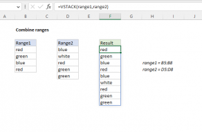 Excel formula: Combine ranges